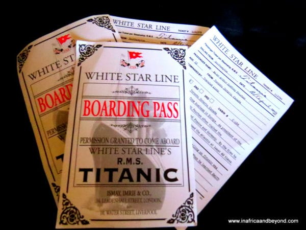 Titanic boarding pass - Titanic exhibition