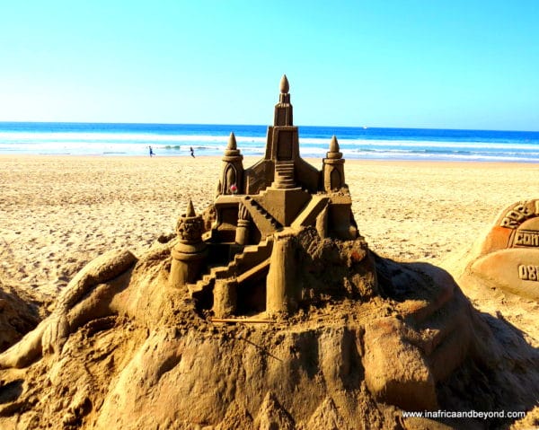 Sand castle made on the beach in Durban
