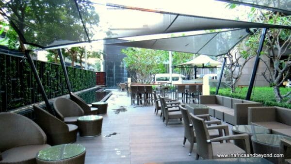Al fresco dining area Crowne Plaza Bankgkok