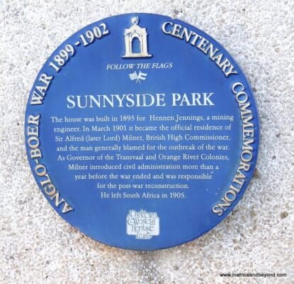 Sunnyside Park Hotel plaque