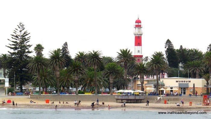 Swakopmund harbour with lighthouse