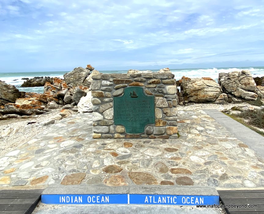 Meeting point of two oceans at Cape Agulhas
