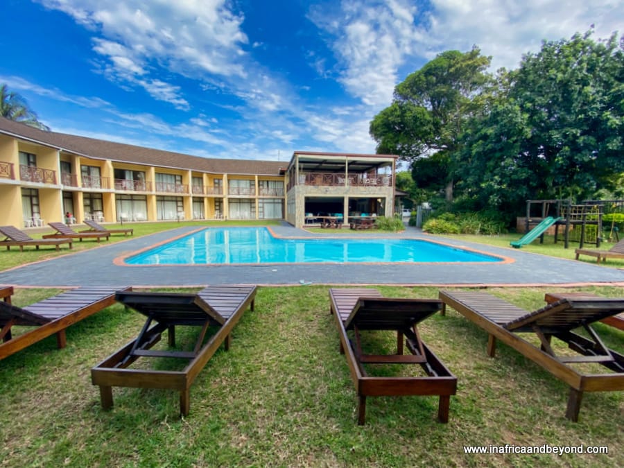 Elephant Lake Hotel swimming pool and building