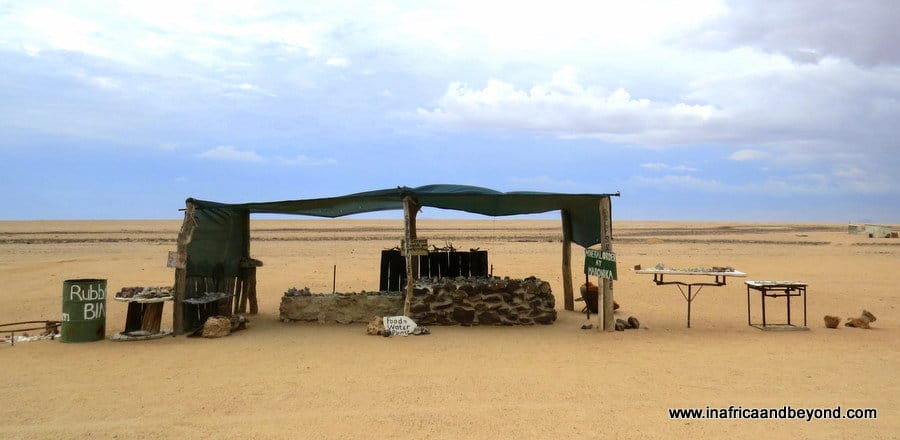 Unmanned stall in the Namibia desert