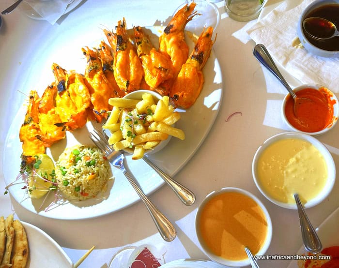 Lemon butter prawns at Pigalle Villamoura Sandton