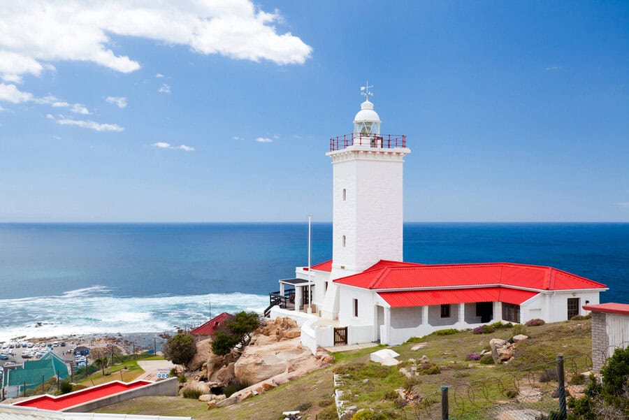 Cap e St. Blaize Lighthouse against the backdrop of the sea