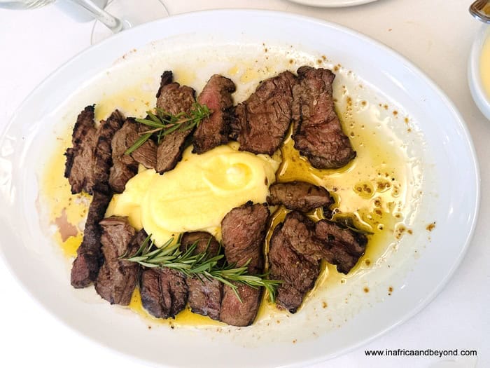 Oven-baked fillet steak at Pigalle Villamoura Johannesburg Halaal