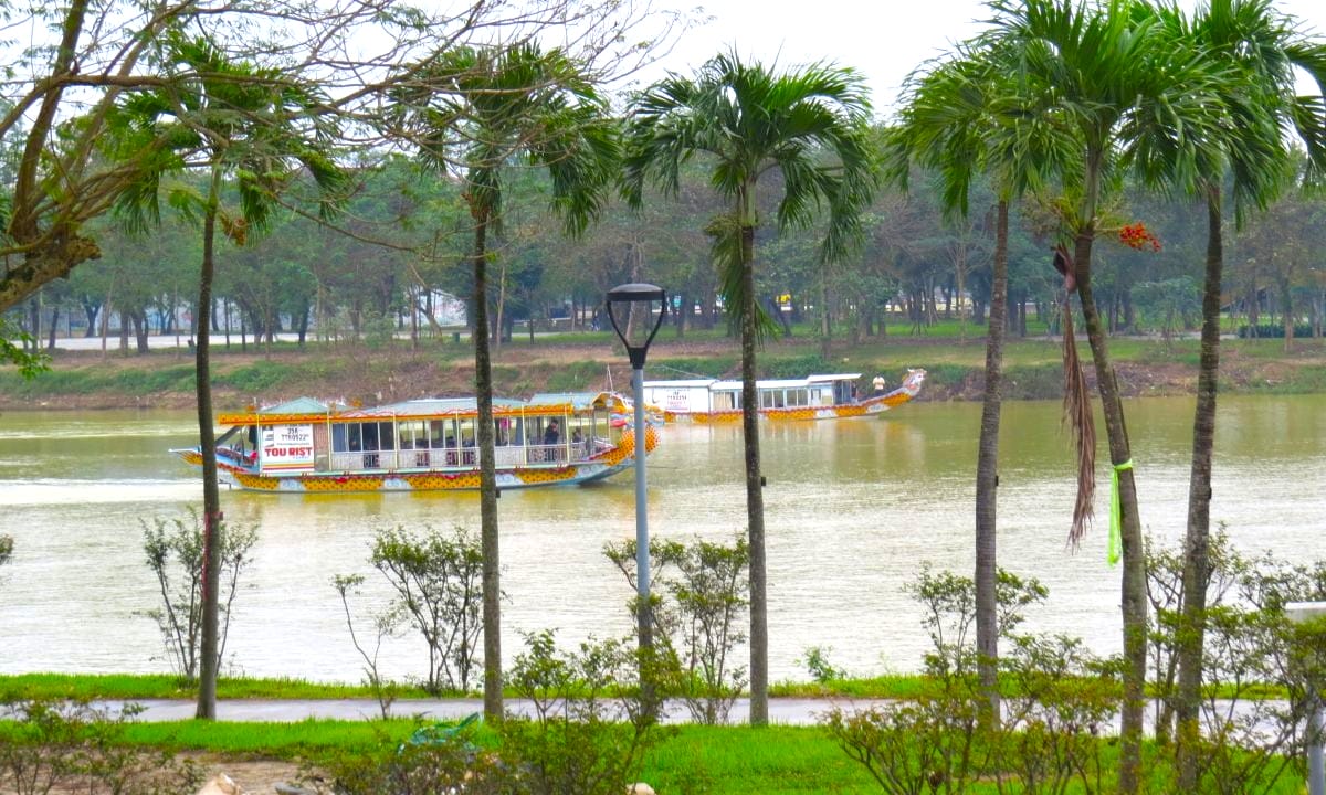 Boats on the Perfume River, Hue